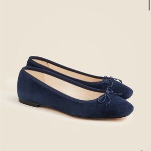 J. Crew Quinn ballet flats in Dark Indigo suede